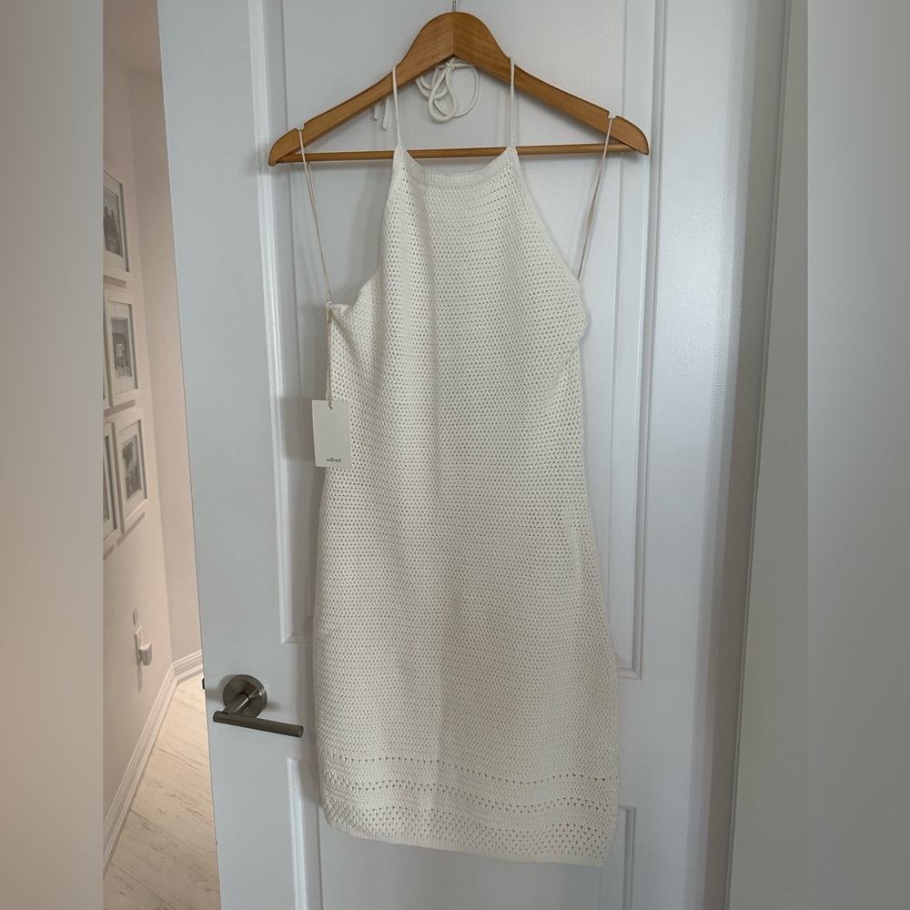 Aritzia Wilfred Crochet Halter Dress Size Medium - Picture 8 of 13